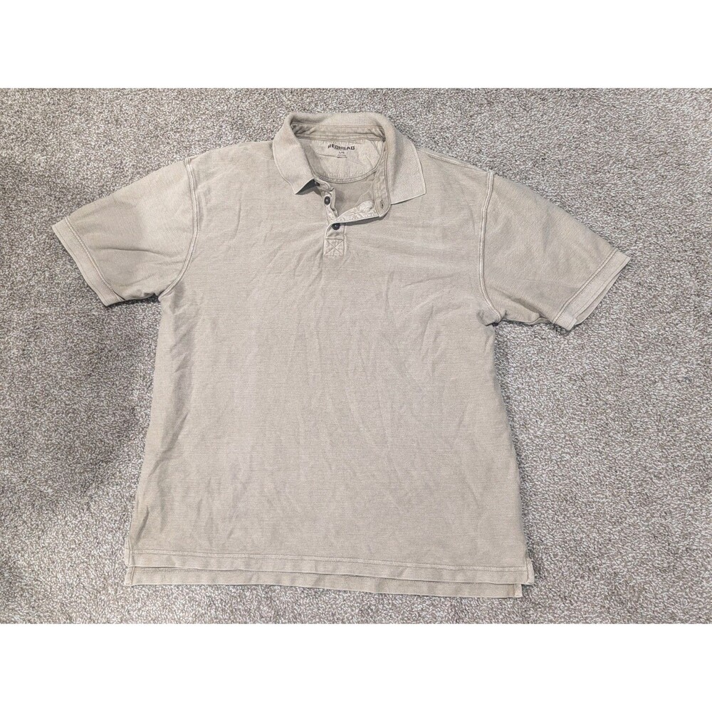 Men's RedHead Classic Polo Short Sleeve Shirt Size Large Khaki *READ